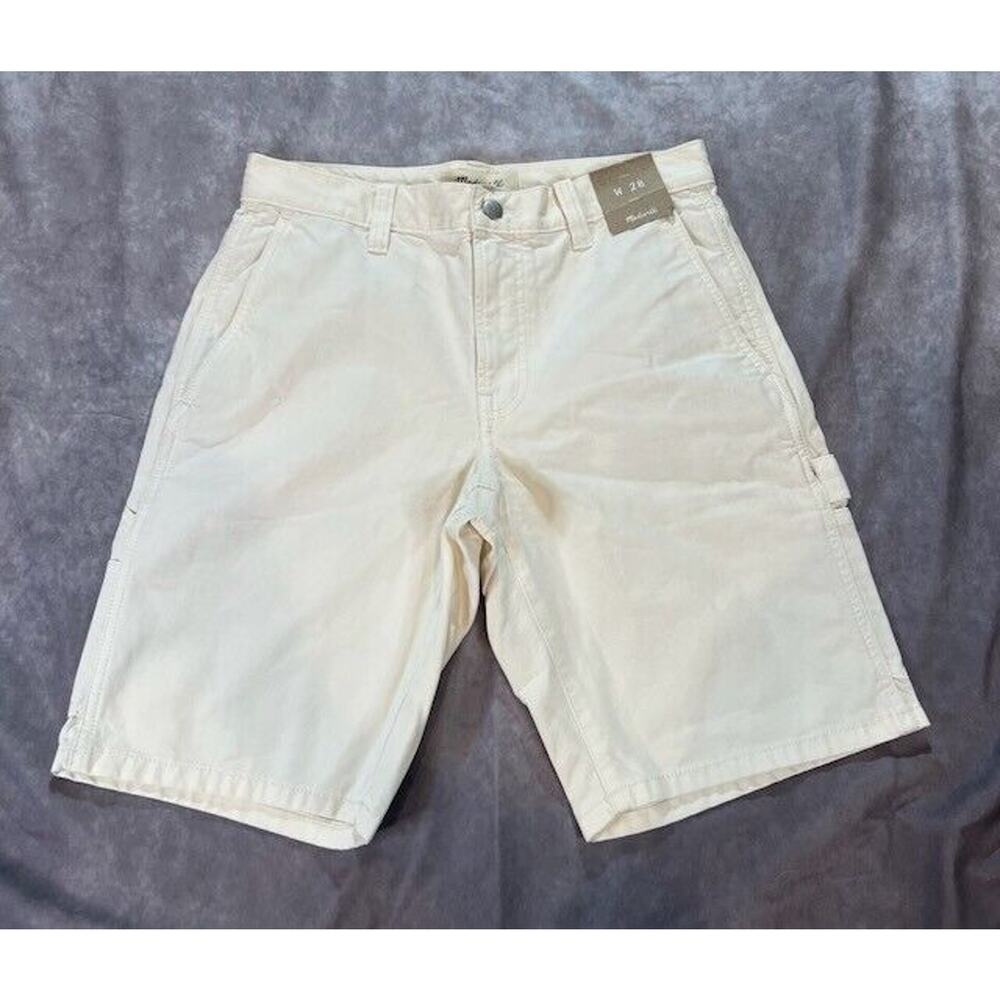 Madewell‎ Womens Cargo Shorts High Rise Flat Front Pockets White Size W28 NEW